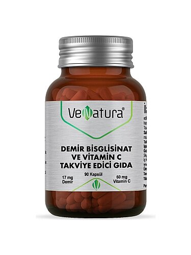 Venatura Demir Bisglisinat ve Vitamin C 90 Kapsül - 1