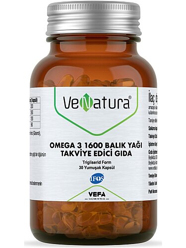 Venatura Omega 3 1600 Balık Yağı 30 Kapsül - 1