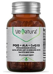 Venatura PQQ+ ALA+ COQ10 Pirolokinolin Kinon, Alfa Lipoik Asit ve Koenzim Q10 30 Kapsül