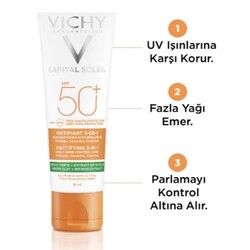 Vichy Capital Ideal Soleil Anti Brillance Matifiant 3 in 1 Cream SPF50 50 ml - 3