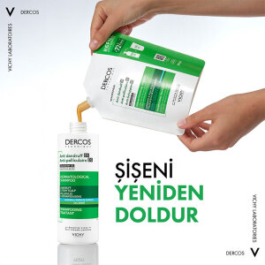 Vichy Dercos Anti Dandruff Normal ve Yağlı Saçlar İçin Kepek Karşıtı Şampuan Refill/Recharge 390 ml - 2