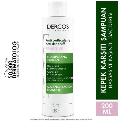 Vichy Dercos Anti Dandruff Sensitive Shampoo 200 ml (Kepek Karşıtı Şampuan) - 1