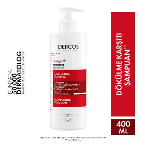 Vichy Dercos Energisant Saç Dökülmesine Karşı Şampuan 400 ml - 1