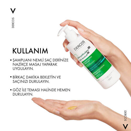 Vichy Dercos Kepeğe Karşı Etkili Bakım Şampuanı (Normal/Yağlı Saçlar İçin) 390 Ml - 2