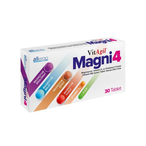 Vitagil Magni4 Magnezyum Vitamin D3 P5P 30 Tablet - 1