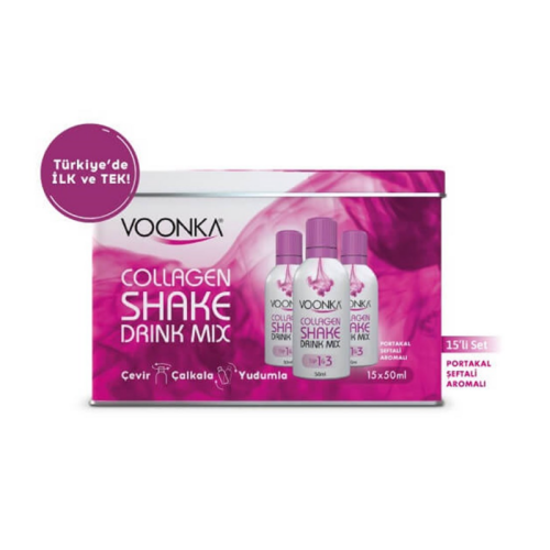 Voonka Beauty Collagen Shake Drink Mix Portakal Şeftali Aromalı 15 x 50 ml - 1