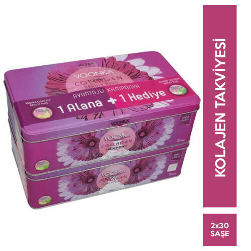 Voonka Collagen Beauty Plus Ananas + Yeşil Elma Kofre 30+30 Saşe - 1