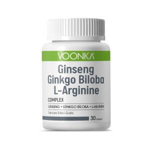 Voonka Ginseng Ginkgo Biloba L-Arginine 30 Kapsül
