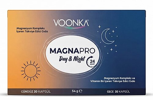 Voonka Magnapro Day Night 60 Magnezyum Kompleks Kapsül - 1