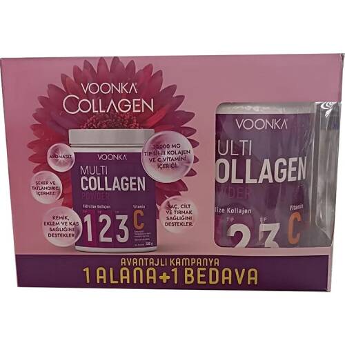 Voonka Multi Collagen Powder 300 gr x2 Avantajlı Kampanya 1 Alana 1 Bedava - 1