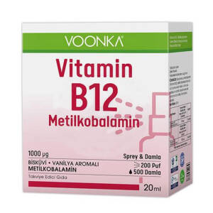 Voonka Vitamin B12 Metilkobalamin 20 Ml Sprey