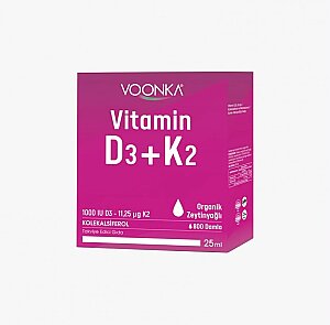 Voonka Vitamin D3+ K2 Takviye Edici Gıda 25 ml