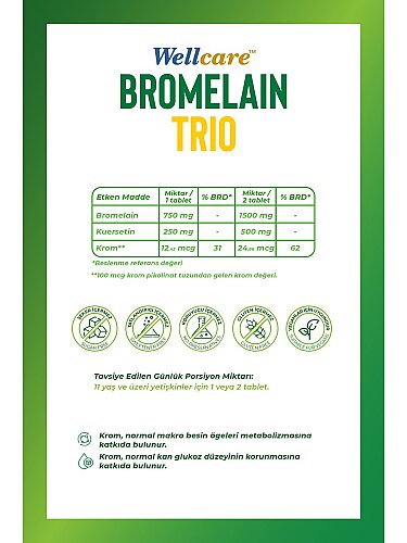 Wellcare Bromelain Trio 60 Tablet - 2