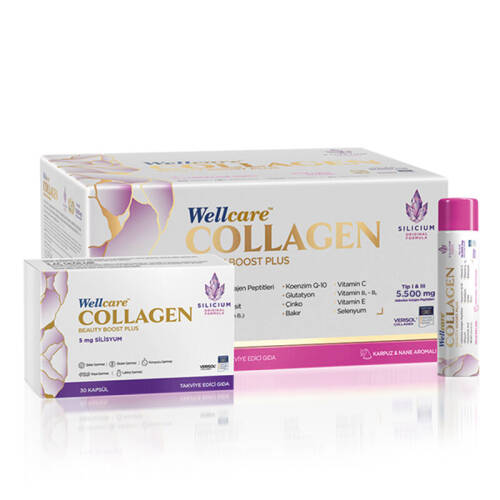 Wellcare Collagen Beauty Boost 5.500 mg 30 Tüp ve 30 Kapsül (Karpuz ve Nane Aromalı) - 1