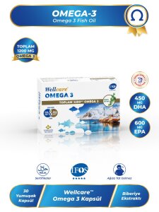 Wellcare Omega 3 Balık Yağı Total 1200 mg 30 Kapsül