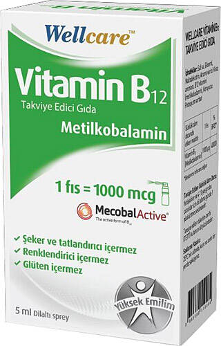 Wellcare Vitamin B12 1000 mcg Sprey 5 ml - 1