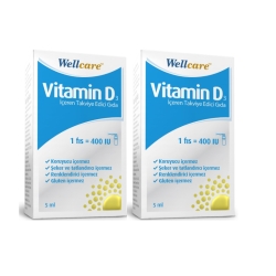 Wellcare Vitamin D3 400 IU 5 ml 2 Adet