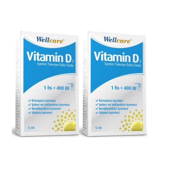 Wellcare Vitamin D3 400 IU 5 ml 2 Adet - 1