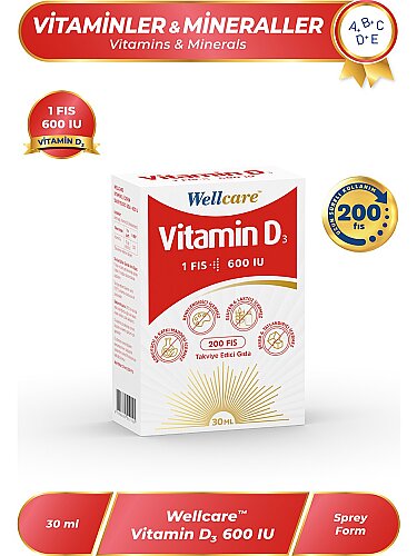 Wellcare Vitamin D3 600 IU 30 ml - 1
