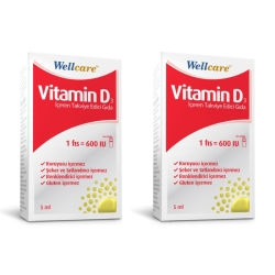 Wellcare Vitamin D3 600 IU 5 ml 2 Adet