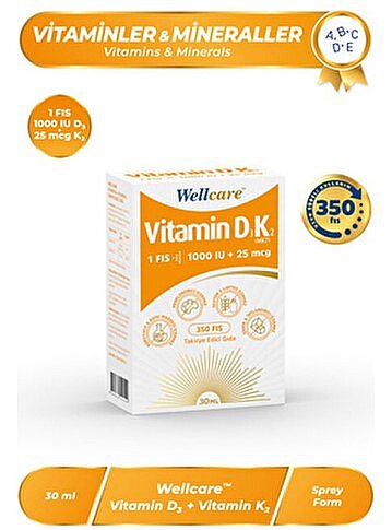 Wellcare Vitamin D3K2 1000 IU 30 ml - 1