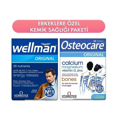 Wellman Original 30 Tablet+Osteocare Original 30 Tablet Erkeklere Özel Kemik Sağlığı Paketi - 1