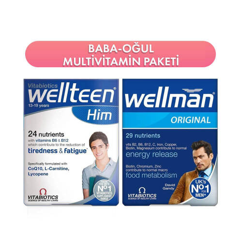 Wellman + Wellteen Him Baba-Oğul Multivitamin Paketi - 1