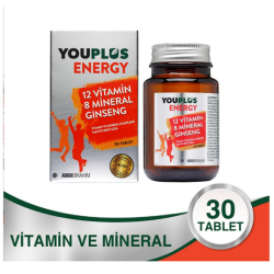 Youplus Energy 12 Vitamin 8 Mineral Ginseng 30 Tablet - You Plus