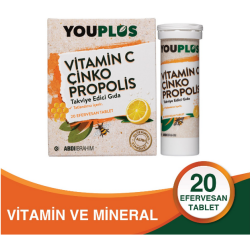 YouPlus Vitamin C Çinko Propolis 20 Efervesan Tablet - You Plus