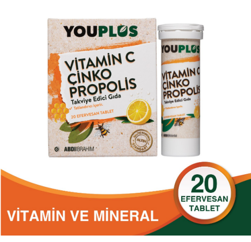 YouPlus Vitamin C Çinko Propolis 20 Efervesan Tablet - 1