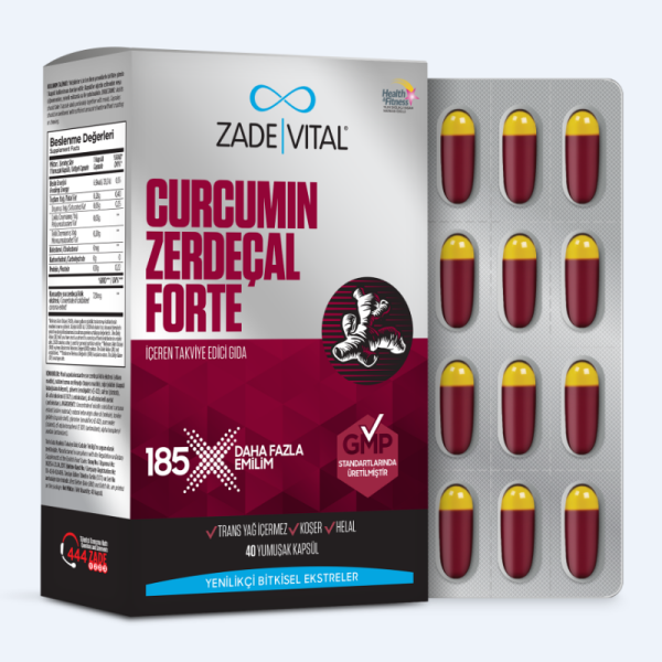 Zade Vital Curcumin Forte Zerdeçal Yağı 1000 mg 40 Kapsül - 1