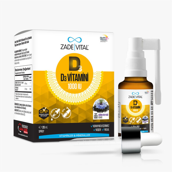 Zade Vital D3 Vitamini 1000 IU Sprey 20 ml - 1