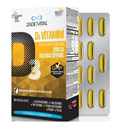 Zade Vital D3 Vitamini Blister 30 Kapsül - 1