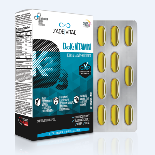 Zade Vital D3+K2 Vitamini 30 Kapsül - 1