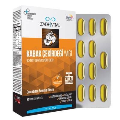 Zade Vital Kabak Çekirdeği Yağı 30 Kapsül Blister - 1