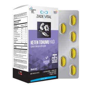 Zade Vital Keten Tohumu Yağı 625 mg 60 Yumuşak Kapsül - Zade Vital