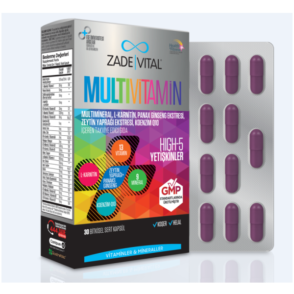 Zade Vital Multivitamin 30 Bitkisel Kapsül - 2