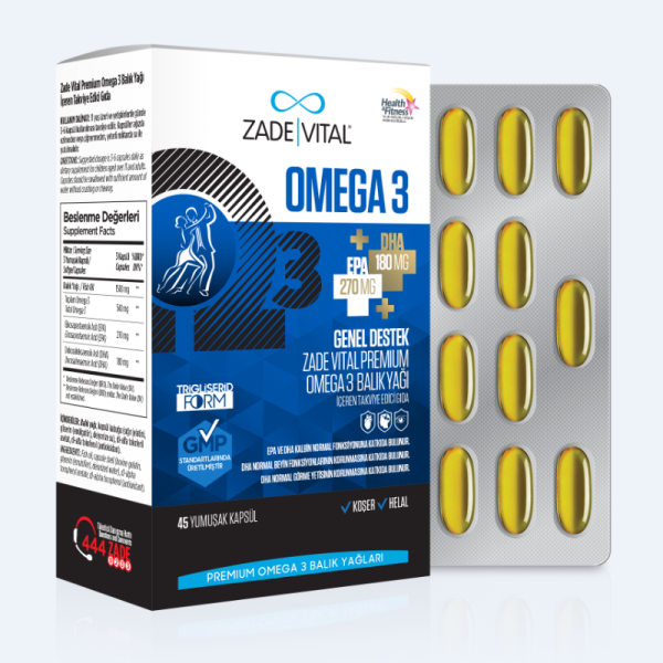 Zade Vital Omega 3 Balık Yağı Premium 45 Kapsül - 1