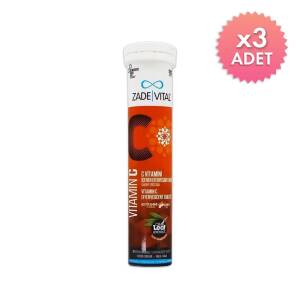 Zade Vital Vitamin C + B2 Vitamini + Zeytin Y. Ektresi 20 Efervesan 3 lü