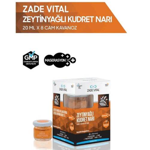 Zade Vital Zeytinyağlı Kudret Narı 20 ml x 8 Cam Kavanoz - 1